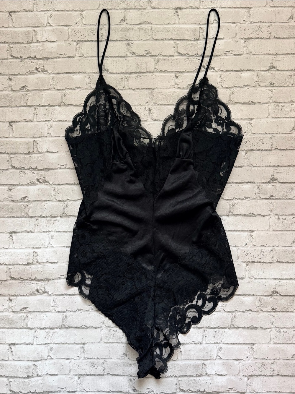 Vintage Black Lace Bodysuit Interludes ILGWU Lingerie